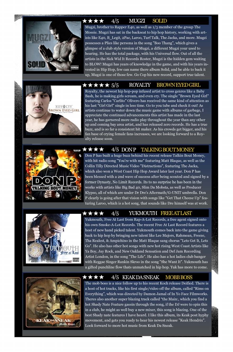 Album Reviews — Mugzi, Royalty, Don P, Yukmouth, Keak Da Sneak