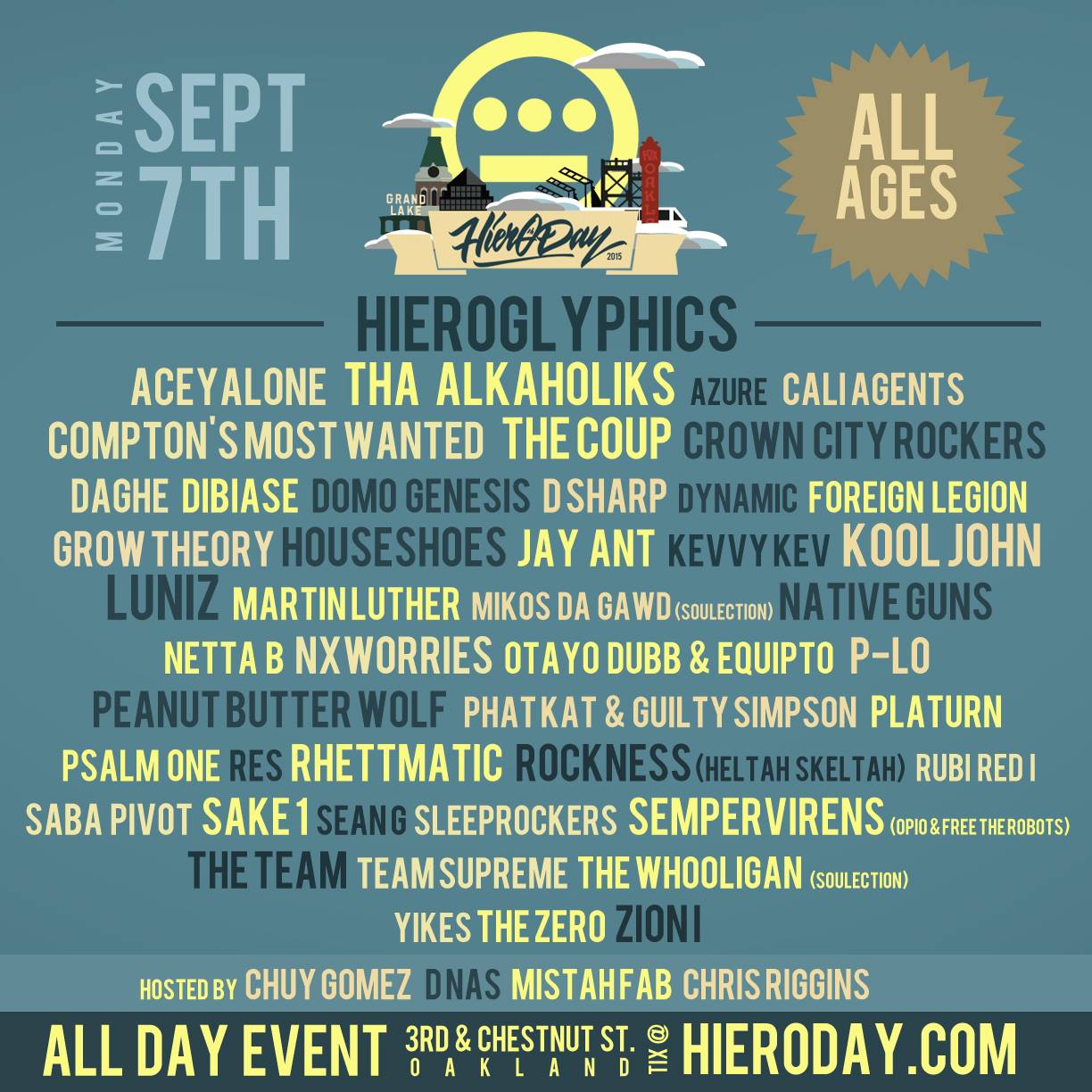 Hiero Day Line Up and Ticket Sales All Bay Music
